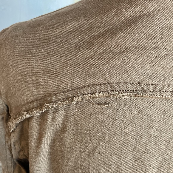 Free People Raw Femme Brown Linen Waterfall Jacket Cardigan - Picture 10 of 12